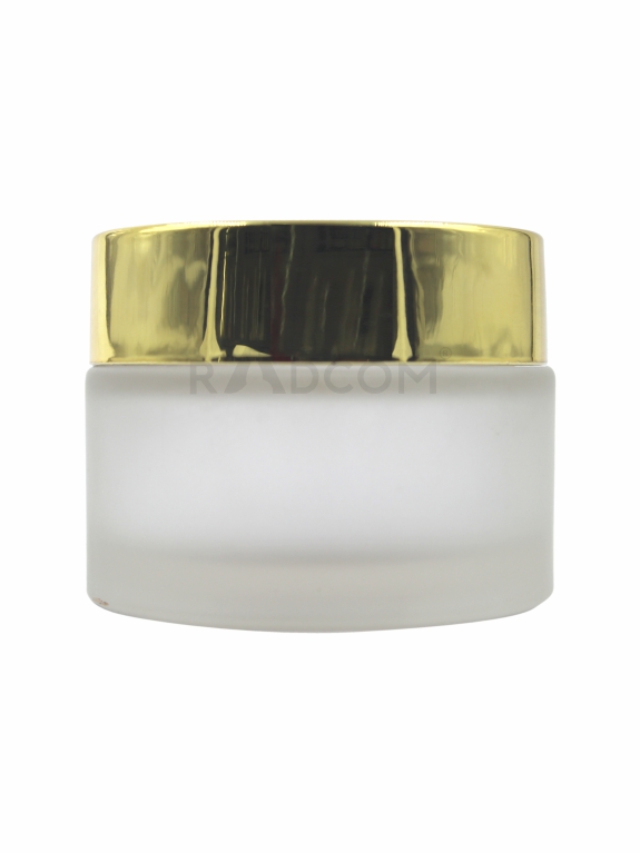 50Gm Shine Mesh Jar - Frosted-With Plastic Gold Cap With Inner Lid